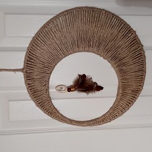 Handmade crescent Shaped Dream Catcher With Pheasant Feathers Bone/Wood Beads